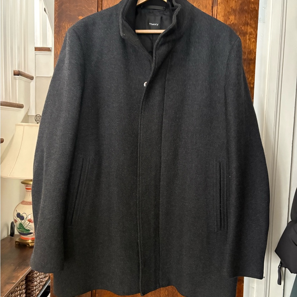 Theory Men's Dark Gray Overcoat